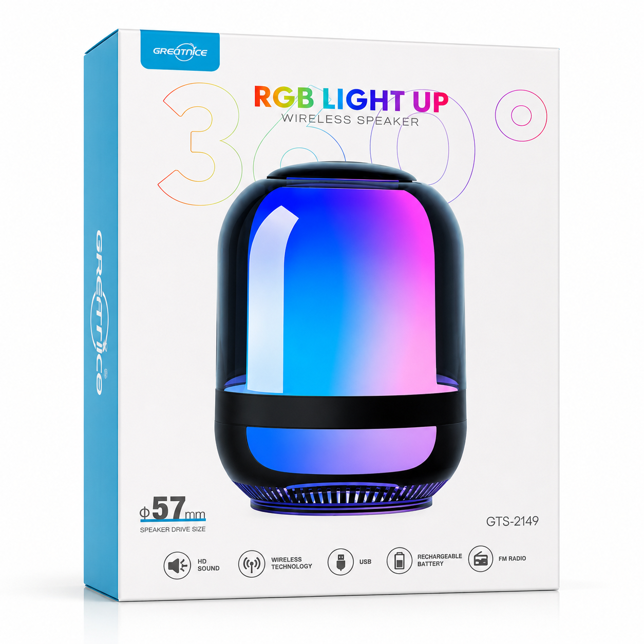 GTS-2149 RGB Light Up Wireless Speaker