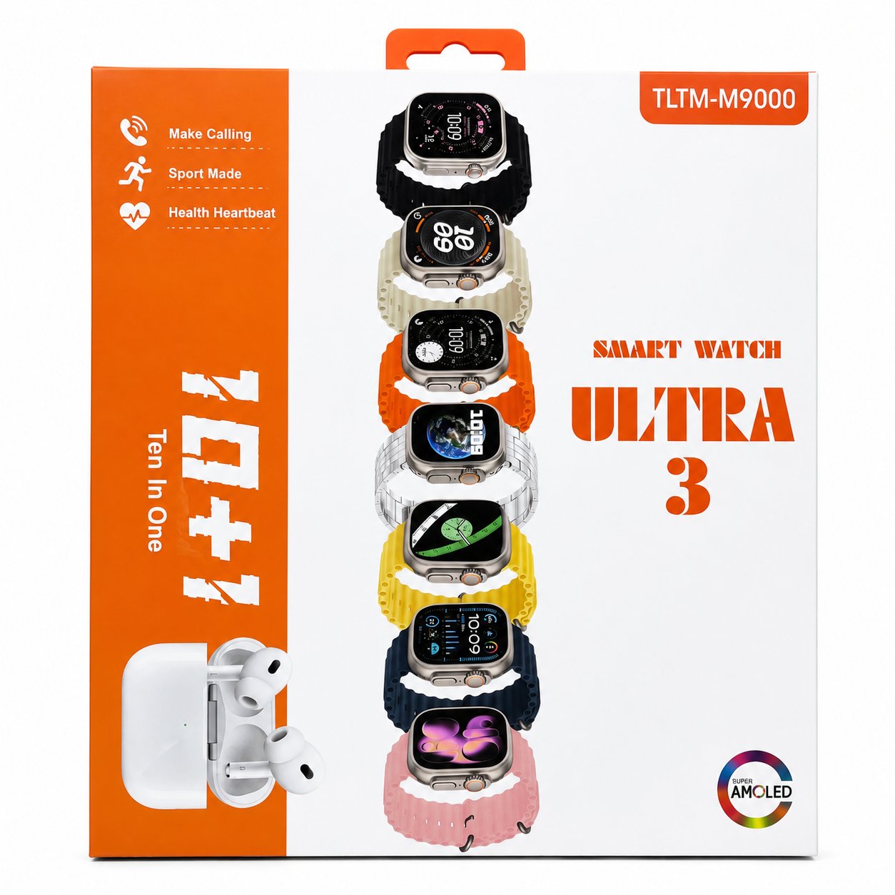 Ultra 3 Smart Watch 10-in-1 Combo